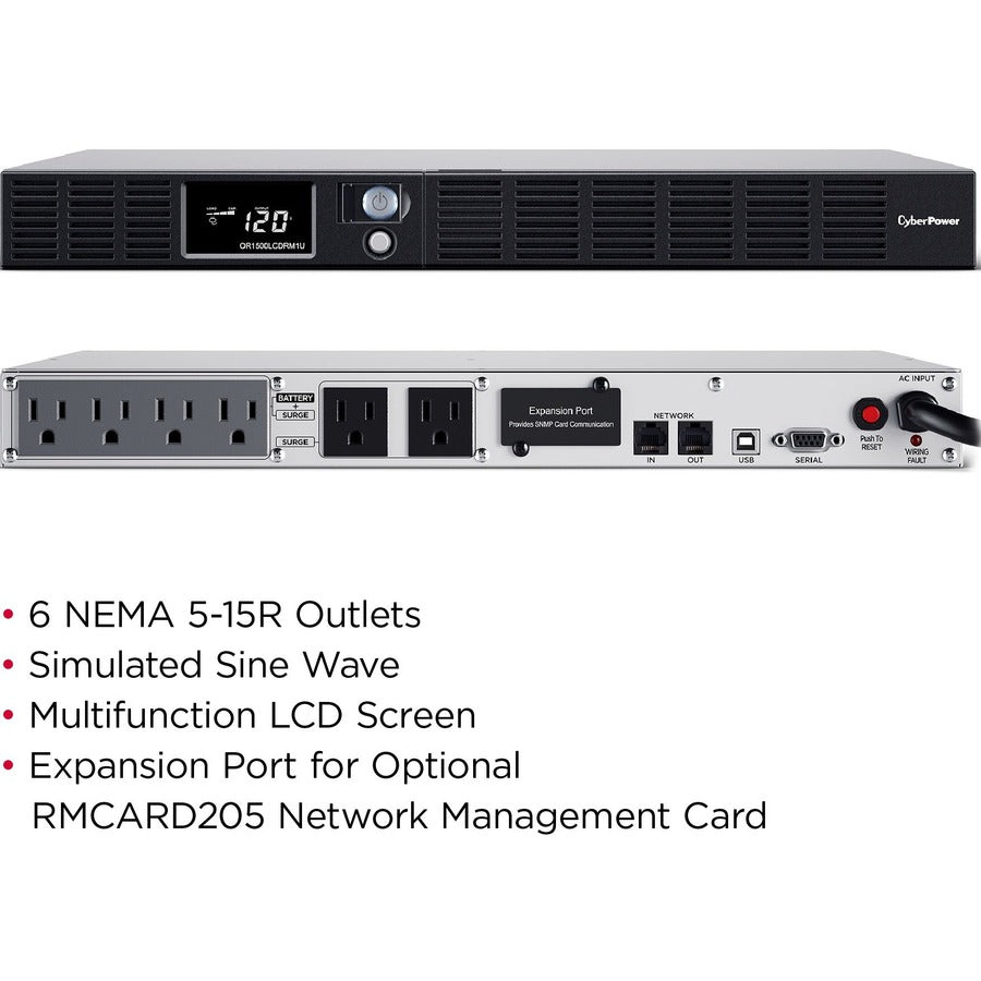 CyberPower OR1500LCDRM1U Smart App LCD UPS Systems OR1500LCDRM1U