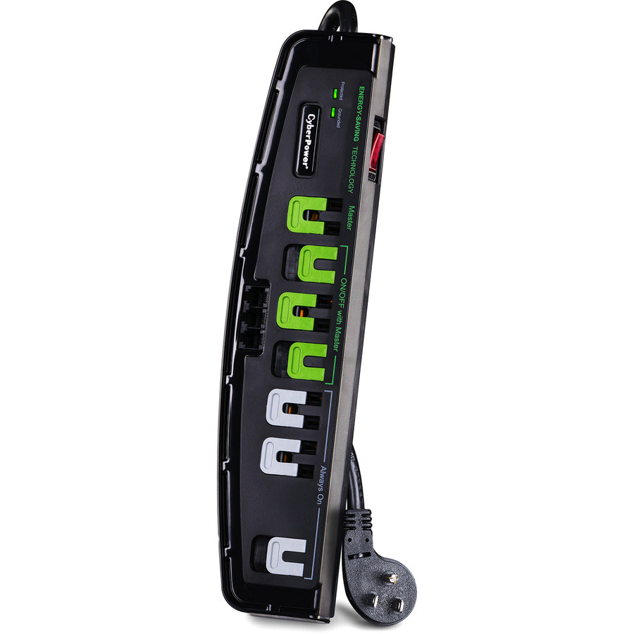 CyberPower CSP706TG Energy Saving 7-Outlets Surge Suppressor 6FT Cord and TEL - Plain Brown Boxes CSP706TG