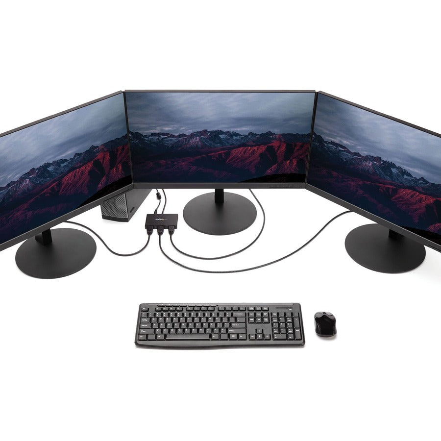 StarTech.com 3-Port Multi Monitor Adapter, DisplayPort to 3x HDMI MST Hub, Triple 1080p, Video Splitter for Extended Desktop Mode, Windows MSTDP123HD