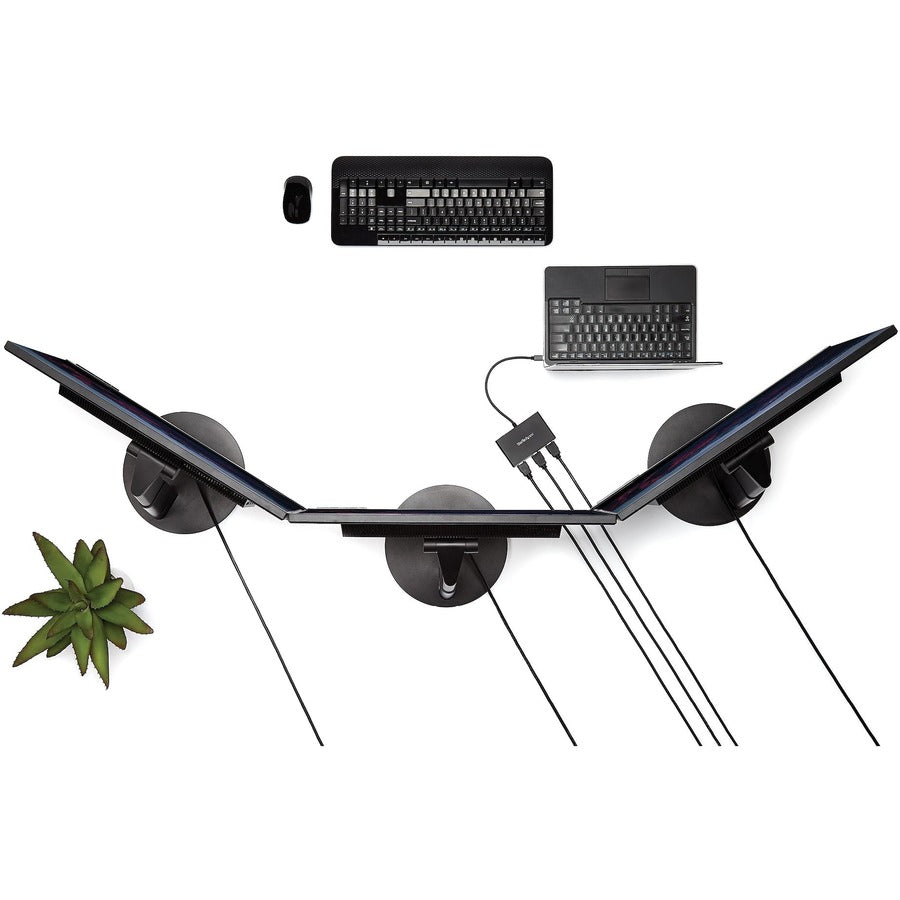 StarTech.com 3-Port Multi Monitor Adapter, DisplayPort to 3x HDMI MST Hub, Triple 1080p, Video Splitter for Extended Desktop Mode, Windows MSTDP123HD