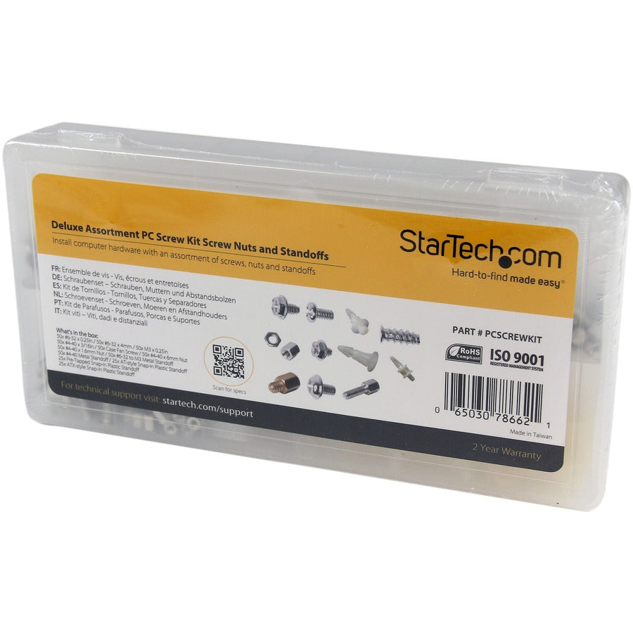 StarTech.com Deluxe Assortiment PC Screw Kit - Écrous à vis et entretoises - Assortiment de 12 vis de boîtier PC courantes - Kit de vis PCSCREWKIT