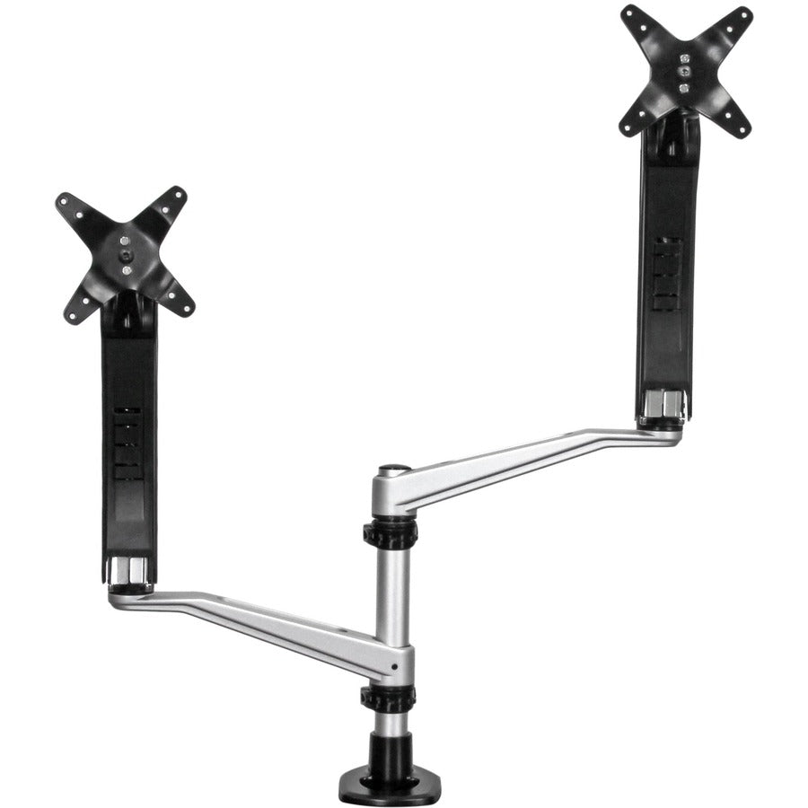 StarTech.com Bras pour double écran de bureau – Mouvement complet – Support double écran haut de gamme pour écrans à montage VESA jusqu'à 30" – Assemblage sans outil ARMDUAL30