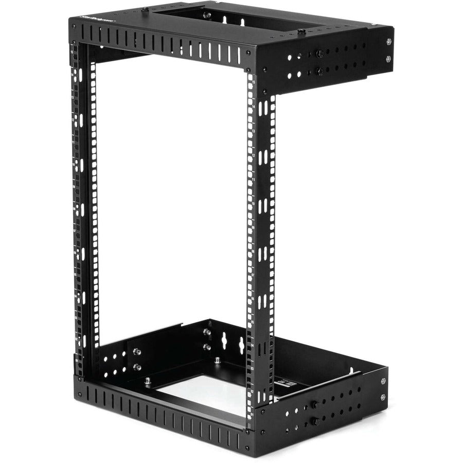 StarTech.com Rack réseau mural 15U 19" - Profondeur réglable 12-20" Cadre ouvert pour salle de serveurs/AV/données/équipement informatique avec écrous cage RK15WALLOA