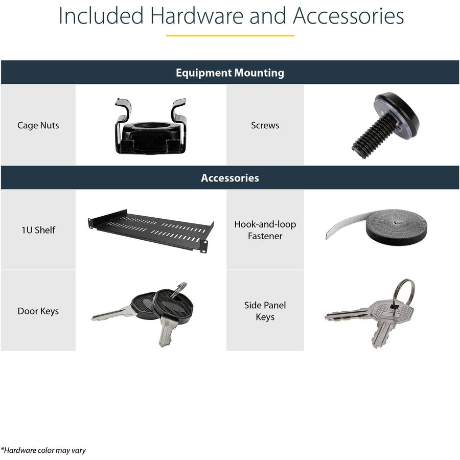 StarTech.com 12U 19" Wall Mount Network Cabinet - 16" Deep Hinged Locking Flexible IT Data Equipment Rack Vented Switch Enclosure w/Shelf RK12WALHM