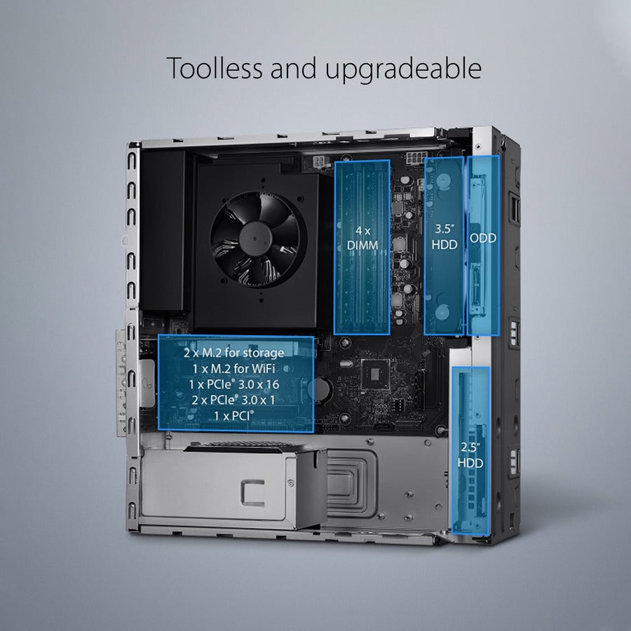 Asus ExpertCenter D700SA-Q53SP Desktop Computer - Intel Core i5 10th Gen i5-10400 2.90 GHz - 8 GB RAM DDR4 SDRAM - 512 GB M.2 PCI Express NVMe SSD - Small Form Factor - Black D700SA-Q53SP