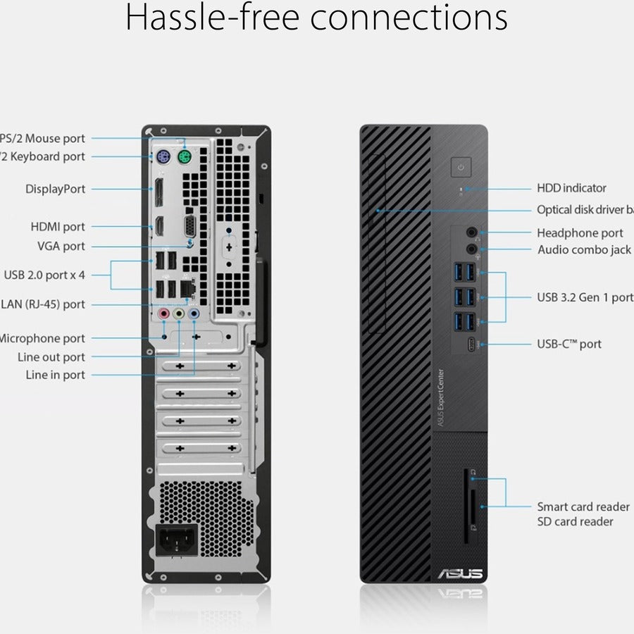 Asus ExpertCenter D700SA-Q53SP Desktop Computer - Intel Core i5 10th Gen i5-10400 2.90 GHz - 8 GB RAM DDR4 SDRAM - 512 GB M.2 PCI Express NVMe SSD - Small Form Factor - Black D700SA-Q53SP