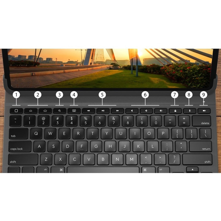 Logitech Slim Folio Pro Clavier/Housse (Folio) pour 12,9" Apple iPad Pro (3e génération), iPad Pro (4e génération) tablette 920-009703