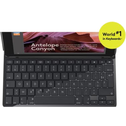 Logitech SLIM FOLIO Keyboard/Cover Case (Folio) Apple Pencil, iPad (2018), iPad (2017) - Black 920-009017