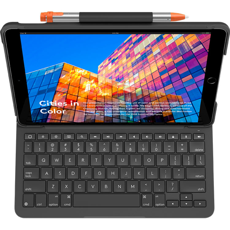 Logitech Slim Folio Clavier/Housse (Folio) Apple, Logitech iPad Air (3e génération) Tablette - Graphite 920-009482