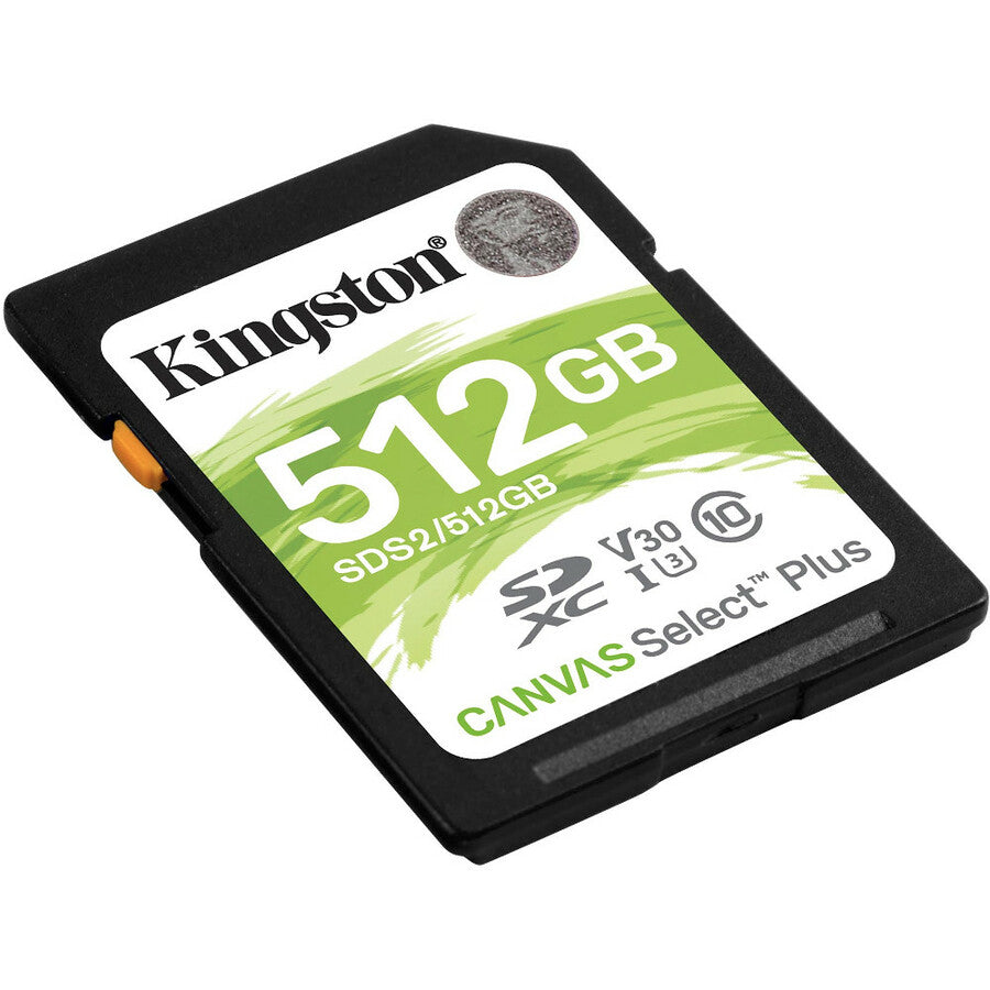 Kingston Canvas Select Plus 512 Go Classe 10/UHS-I (U3) SDXC - 1 paquet SDS2/512 Go