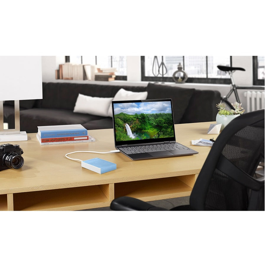 Seagate One Touch STKB1000402 1 TB Portable Hard Drive - 2.5" External - Light Blue STKB1000402