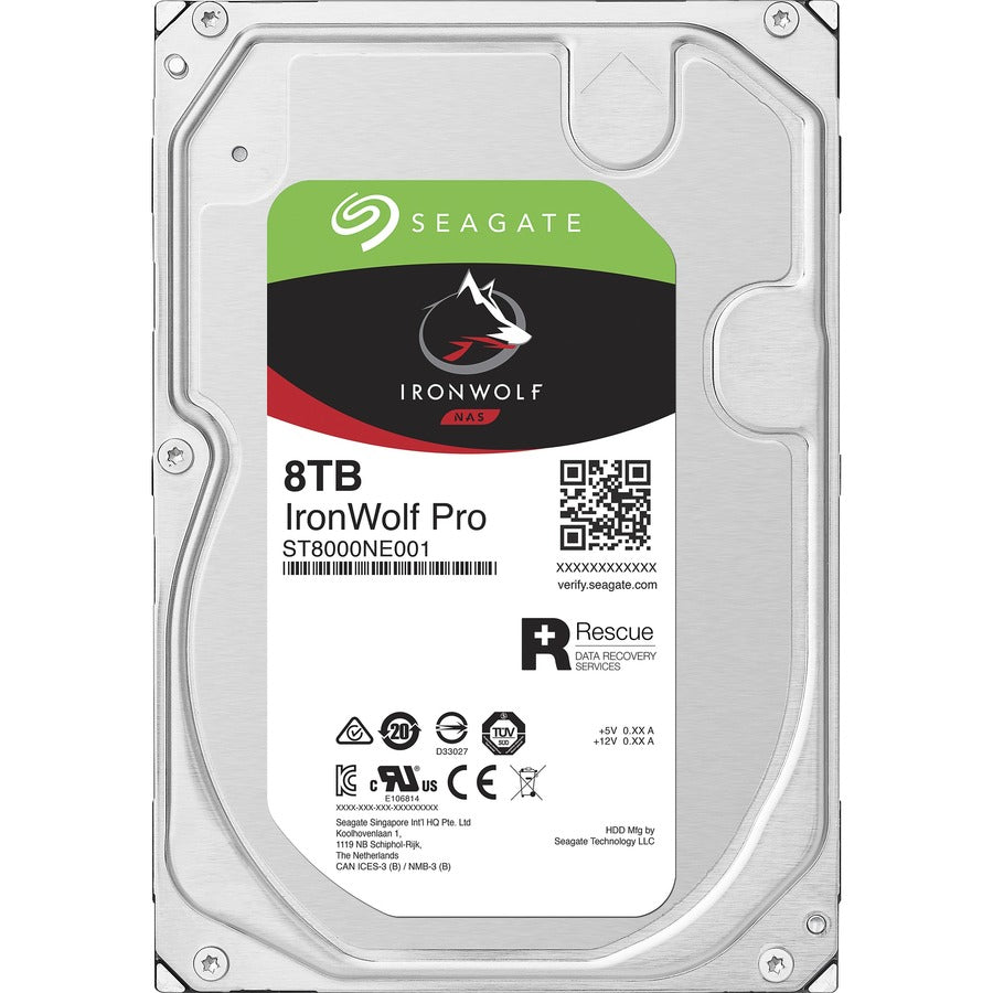 Disque dur Seagate IronWolf Pro ST8000NE001 8 To - 3,5" interne - SATA (SATA/600) - Méthode d'enregistrement magnétique conventionnel (CMR) ST8000NE001