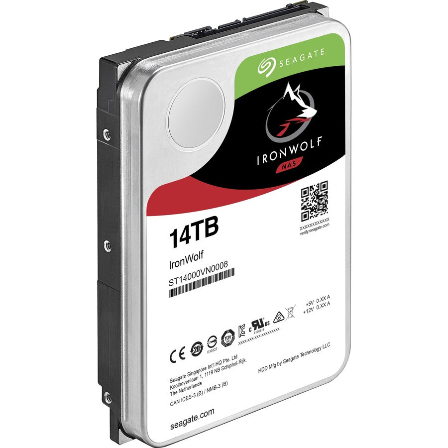 Seagate IronWolf ST14000VN0008 14 TB Hard Drive - 3.5" Internal - SATA (SATA/600) - Conventional Magnetic Recording (CMR) Method ST14000VN0008