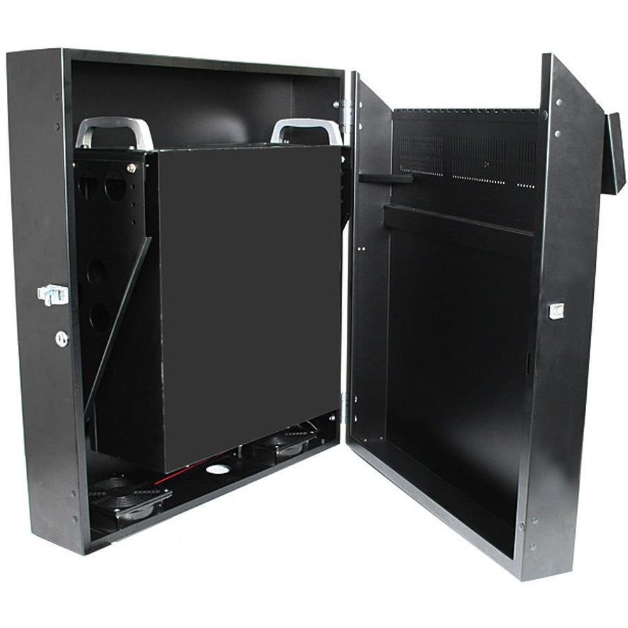 StarTech.com Rack de serveur mural avec deux ventilateurs et verrouillage - Rack de montage vertical pour serveur - 4U RK419WALVS