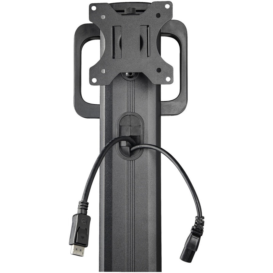 StarTech.com Mobile Standing Workstation with Monitor Mount, CPU/PC Holder, Height Adjustable Desktop Computer Cart, Standing Workstation WKSTNCART