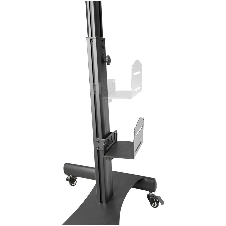 StarTech.com Mobile Standing Workstation with Monitor Mount, CPU/PC Holder, Height Adjustable Desktop Computer Cart, Standing Workstation WKSTNCART