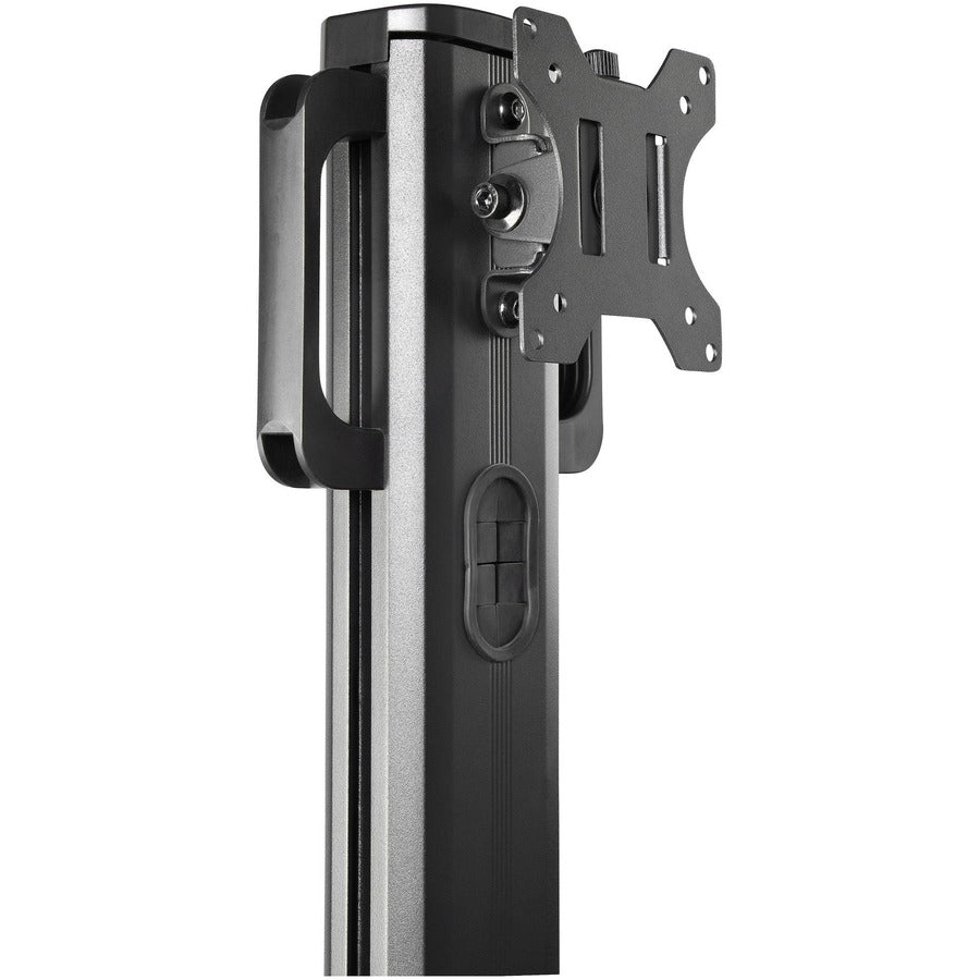 StarTech.com Mobile Standing Workstation with Monitor Mount, CPU/PC Holder, Height Adjustable Desktop Computer Cart, Standing Workstation WKSTNCART