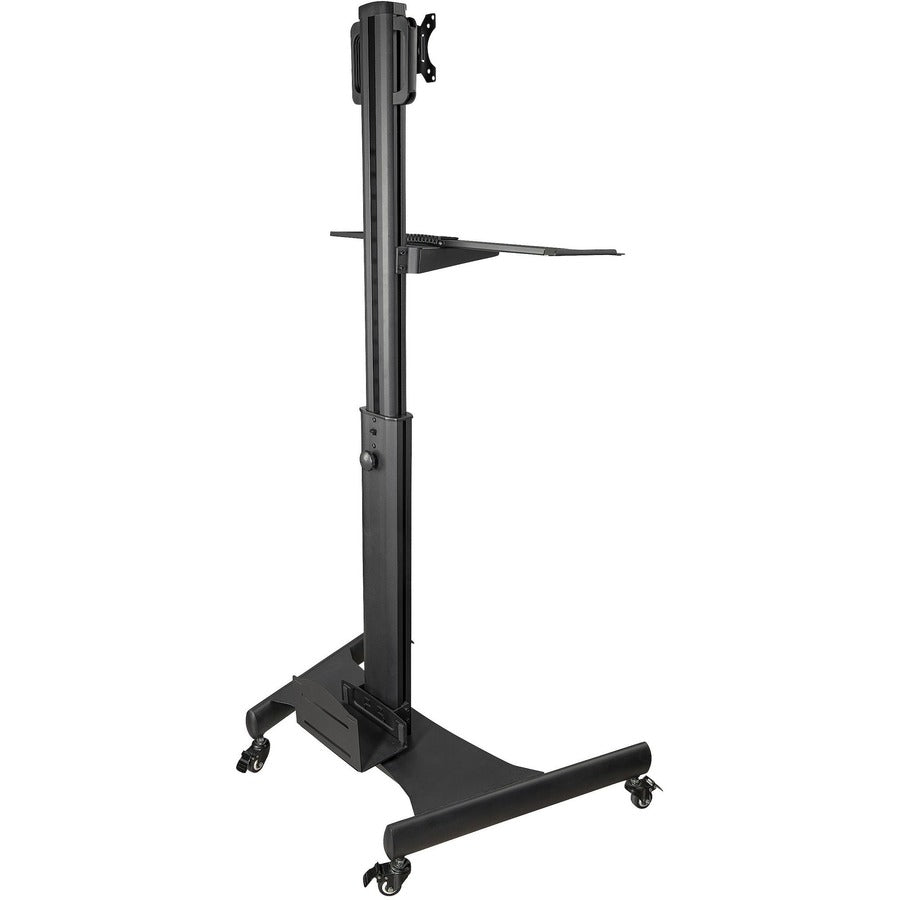StarTech.com Mobile Standing Workstation with Monitor Mount, CPU/PC Holder, Height Adjustable Desktop Computer Cart, Standing Workstation WKSTNCART