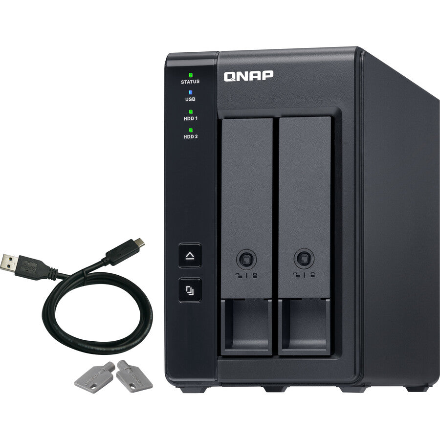 QNAP 2 Bay USB Type-C Direct Attached Storage with Hardware RAID TR-002-US