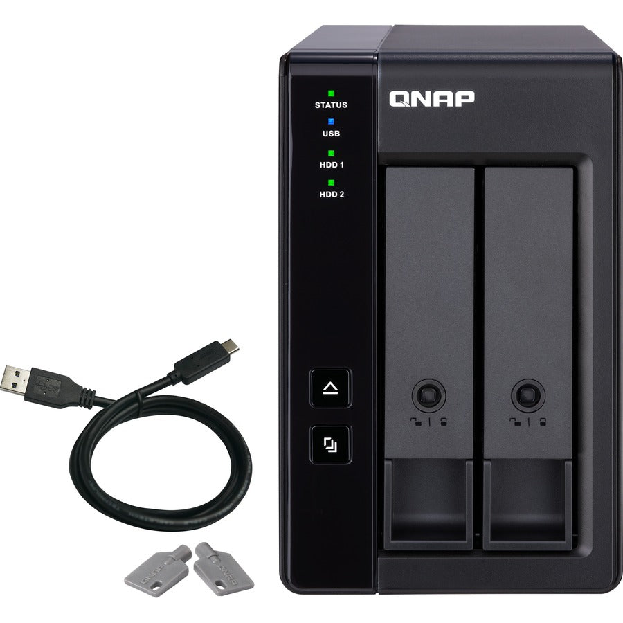 QNAP 2 Bay USB Type-C Direct Attached Storage with Hardware RAID TR-002-US