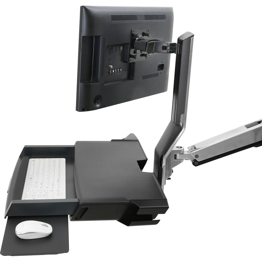 Ergotron StyleView Mounting Arm for Keyboard, Monitor, Bar Code Scanner, Mouse, Wrist Rest - Polished Aluminum 45-583-026