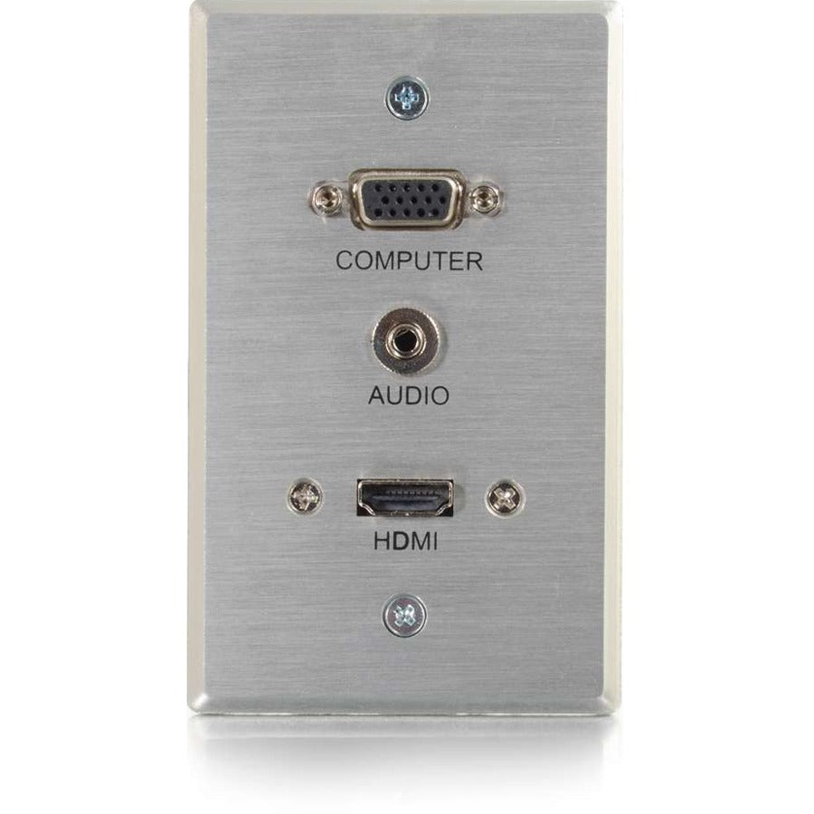 C2G HDMI, VGA + 3,5 mm Pass Through Plaque murale simple 60144