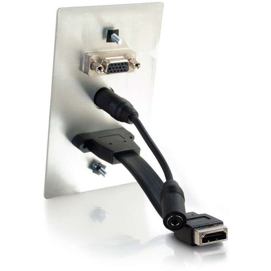 C2G HDMI, VGA + 3,5 mm Pass Through Plaque murale simple 60144