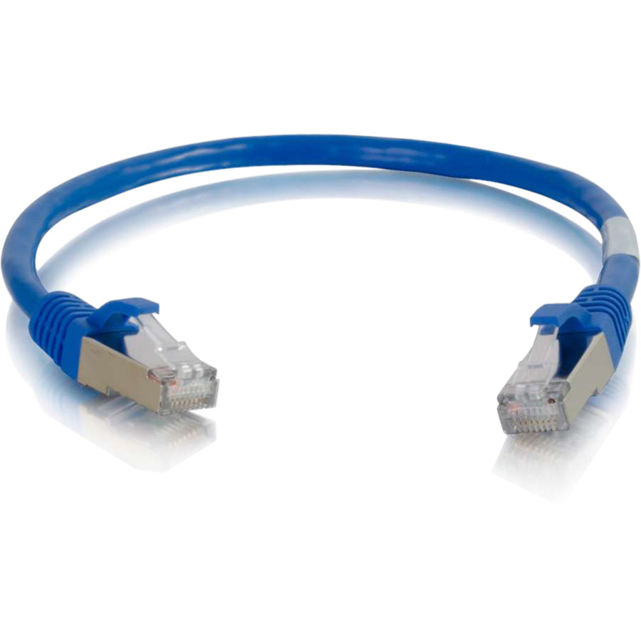 Câble de raccordement réseau C2G 6 pouces Cat6 blindé sans accroc (STP) - Bleu 00980