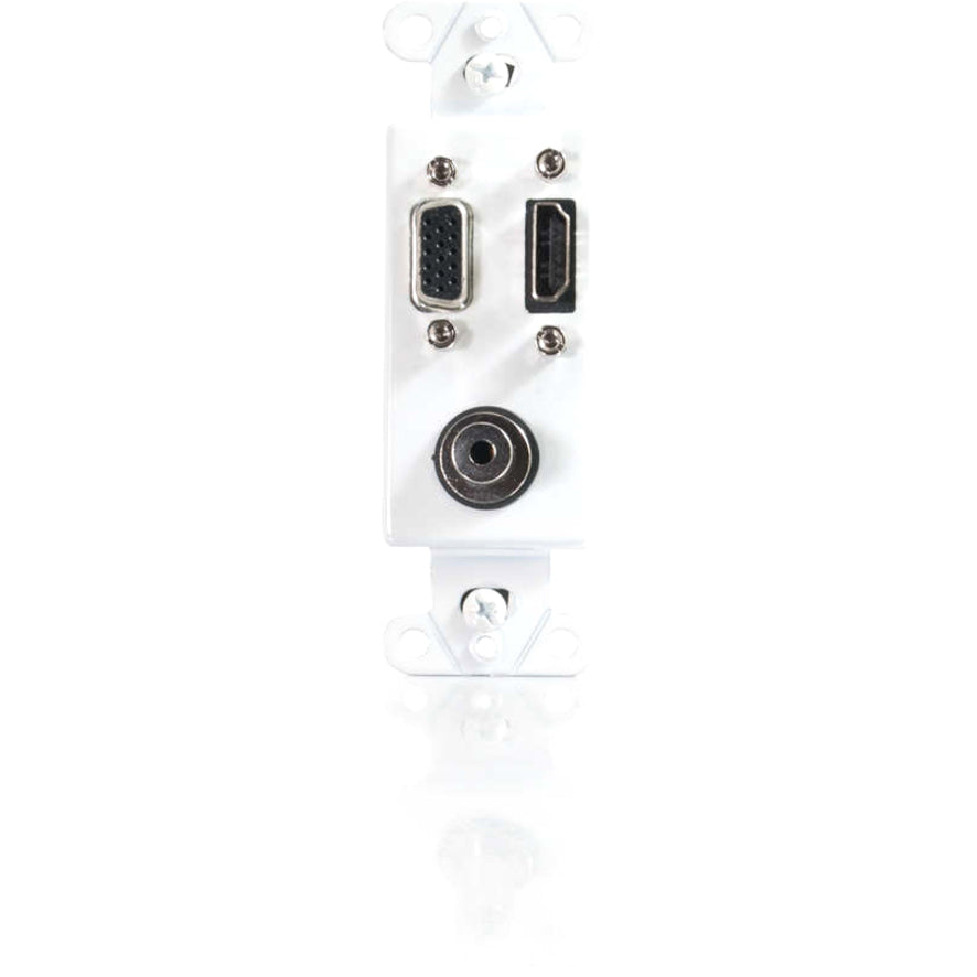 C2G NOUVEAU !! HDMI décoratif, HD15 VGA, insert de plaque murale 3,5 mm blanc 41031