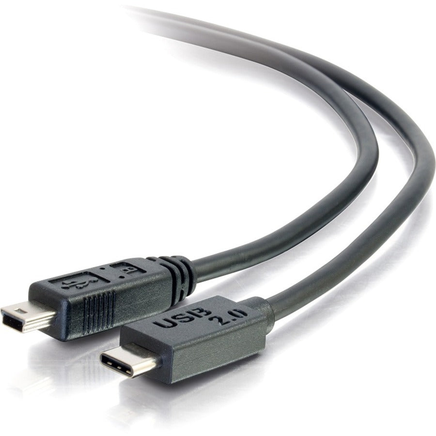 Câble C2G 6 pieds USB 2.0 USB-C vers USB-Mini B M/M - Noir 28855