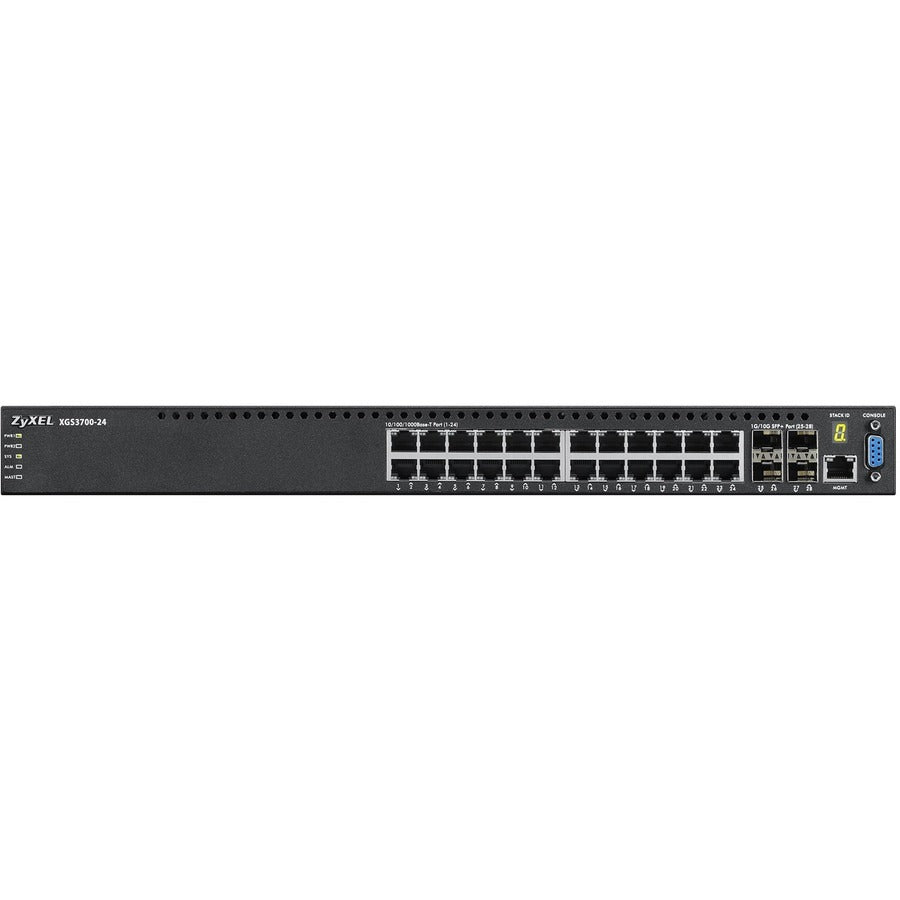 Commutateur PoE ZYXEL 24 ports GbE L2+ avec liaison montante 10GbE XGS3700-24HP