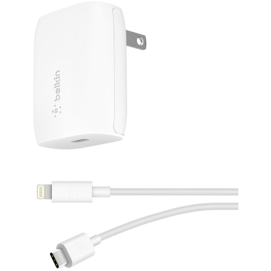 Belkin BOOST↑CHARGE USB-C Wall Charger 18W + USB-C to Lightning Cable F7U096DQ04-WHT