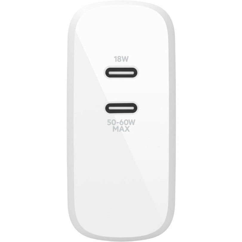 Belkin BOOST↑CHARGE Dual USB-C PD GaN Wall Charger 68W WCH003DQWH