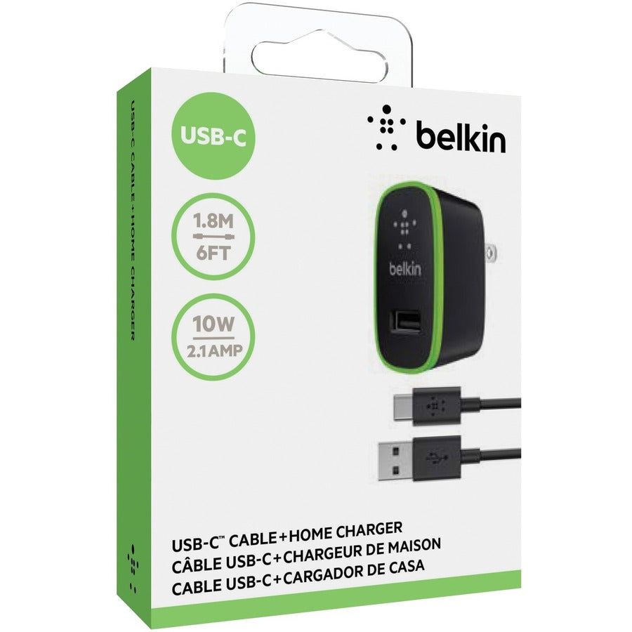 Câble Belkin USB-C vers USB-A avec chargeur domestique universel F7U001TT06-BLK