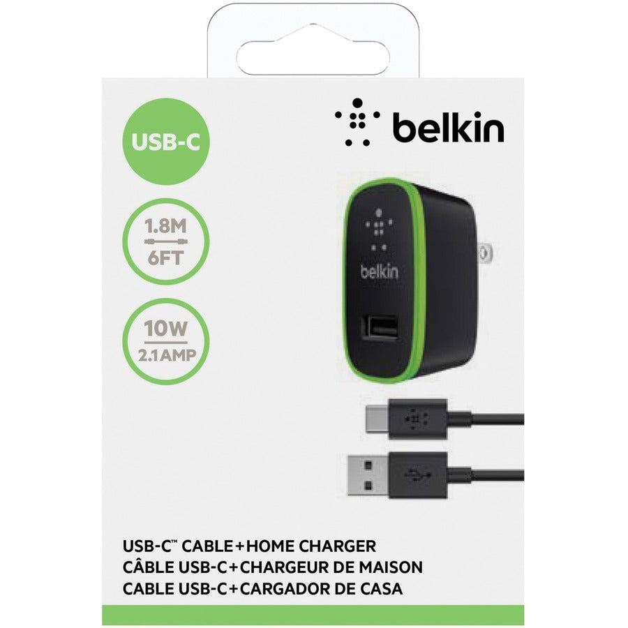 Câble Belkin USB-C vers USB-A avec chargeur domestique universel F7U001TT06-BLK