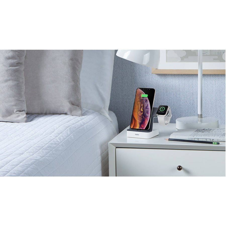 Belkin PowerHouse Charge Dock for Apple Watch + iPhone XS, iPhone XS Max, iPhone XR F8J237TTWHT