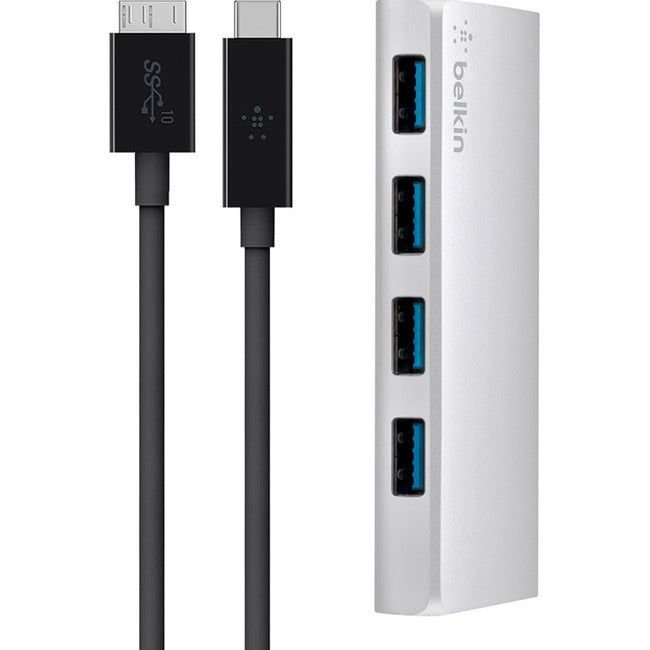 Concentrateur 4 ports USB 3.0 Belkin + câble USB-C F4U088tt
