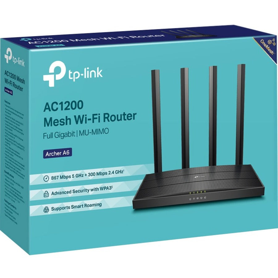 TP-Link Archer Wi-Fi 5 IEEE 802.11ac Ethernet Wireless Router ARCHER A6_V3