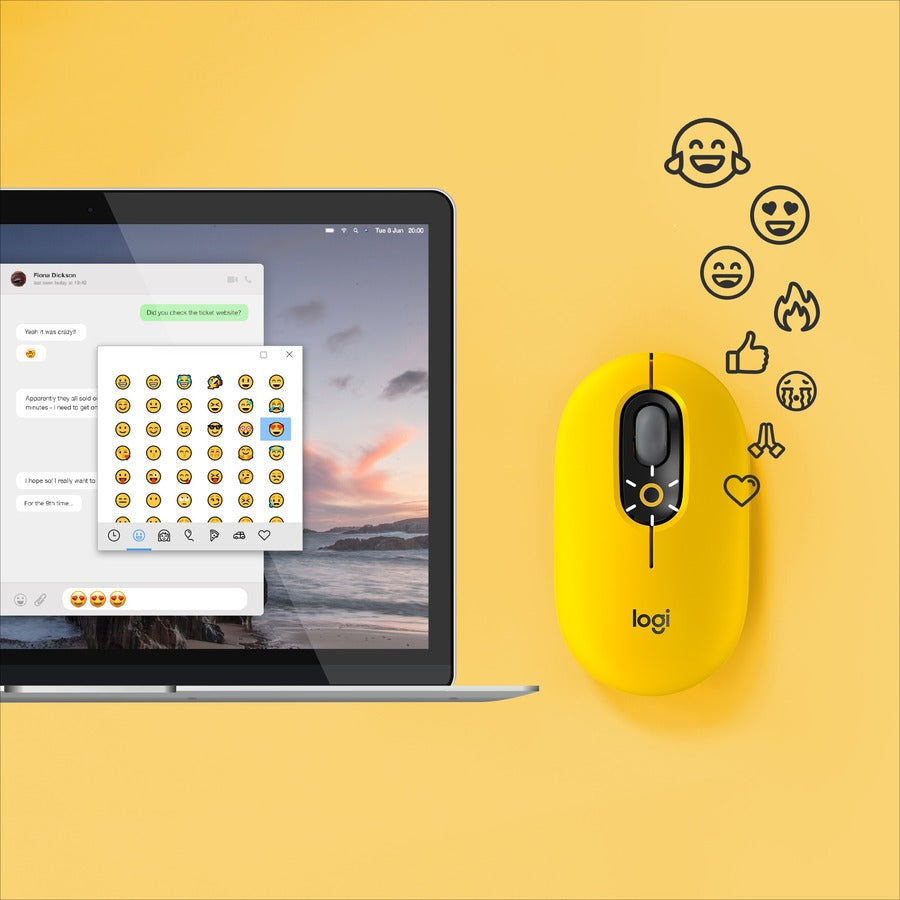 Logitech Wireless Mouse with Customizable Emoji 910-006543