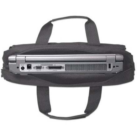 Manhattan London Sac pour ordinateur portable 15,6", chargement par le haut, noir, FAIBLE COÛT, poche pour accessoires, bandoulière (amovible), alternative moins chère au Targus TAR300, étui pour ordinateur portable, garantie de trois ans 438889