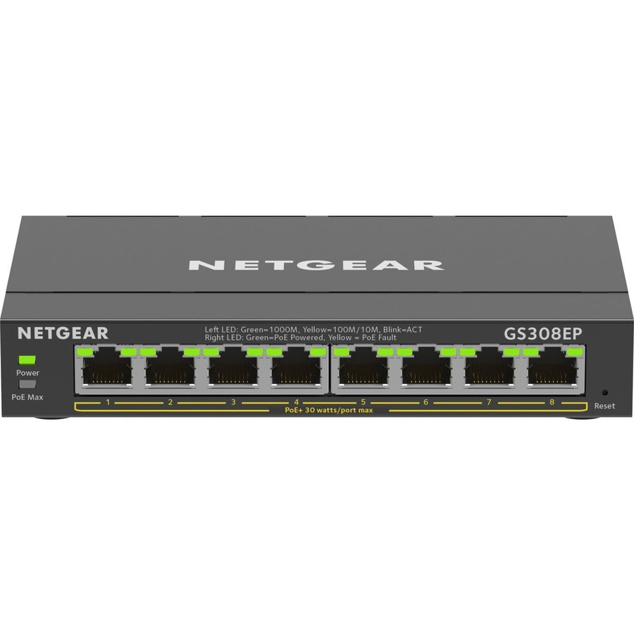 Netgear GS308EP-100NAS Switch Ethernet Gigabit PoE+ Smart Managed Plus à 8 ports