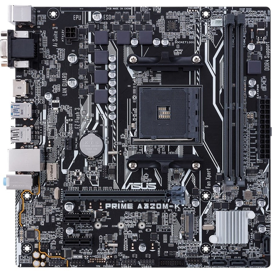 Asus Prime PRIME A320M-K Desktop Motherboard - AMD Chipset - Socket AM4 - Mini ITX PRIME A320M-K