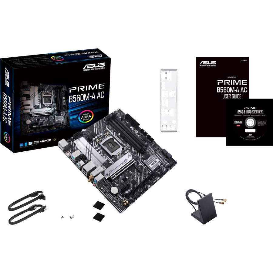 Asus Prime B560M-A AC Desktop Motherboard - Intel B560 Chipset - Socket LGA-1200 - Intel Optane Memory Ready - Micro ATX PRIME B560M-A AC