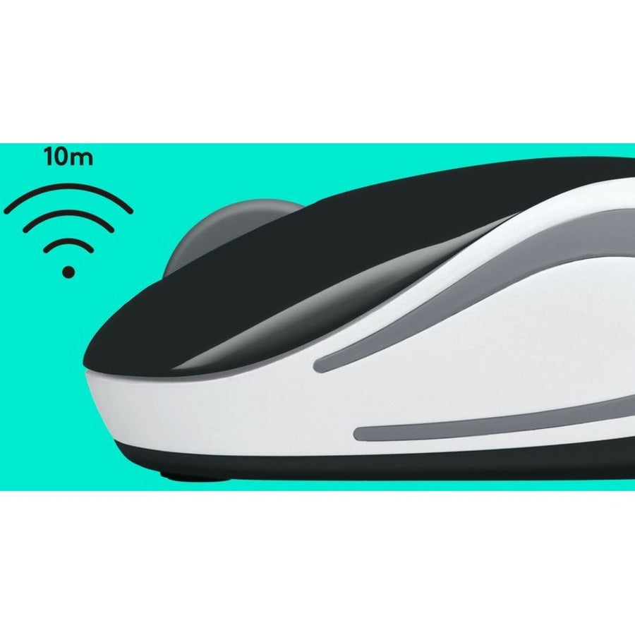 Logitech Wireless Mini Mouse M187 Ultra Portable, 2.4 GHz with USB Receiver, 1000 DPI Optical Tracking, 3-Buttons, PC / Mac / Laptop - Black (with White Stripe) 910-005459