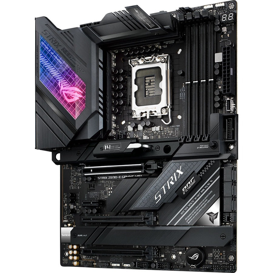 Asus ROG Strix Z690-E GAMING WIFI Desktop Motherboard - Intel Z690 Chipset - Socket LGA-1700 - Intel Optane Memory Ready - ATX ROG STRIX Z690-E GAMING WIFI