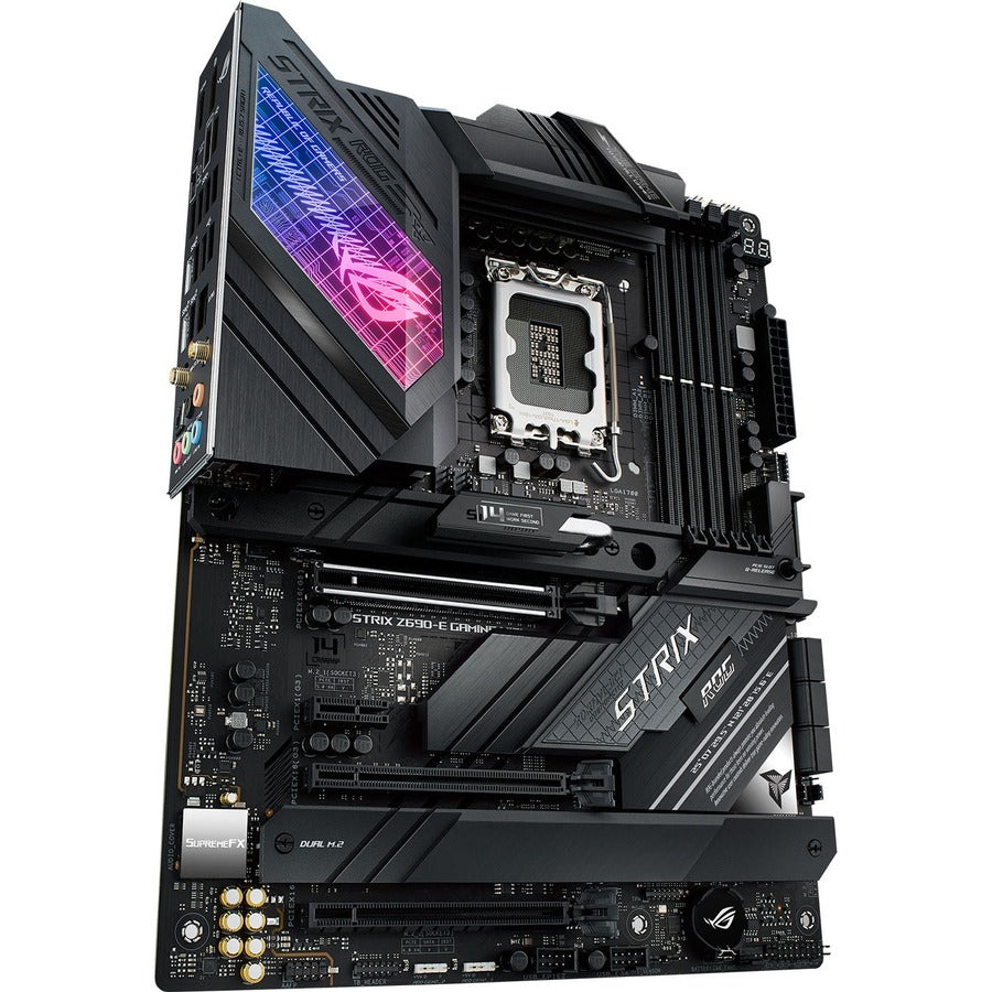 Asus ROG Strix Z690-E GAMING WIFI Desktop Motherboard - Intel Z690 Chipset - Socket LGA-1700 - Intel Optane Memory Ready - ATX ROG STRIX Z690-E GAMING WIFI