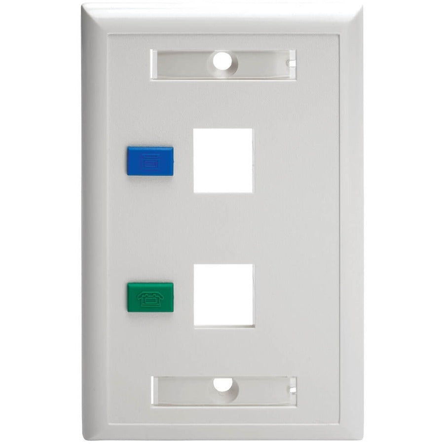 Tripp Lite N042-001-WH Plaque frontale à 2 prises N042-001-WH