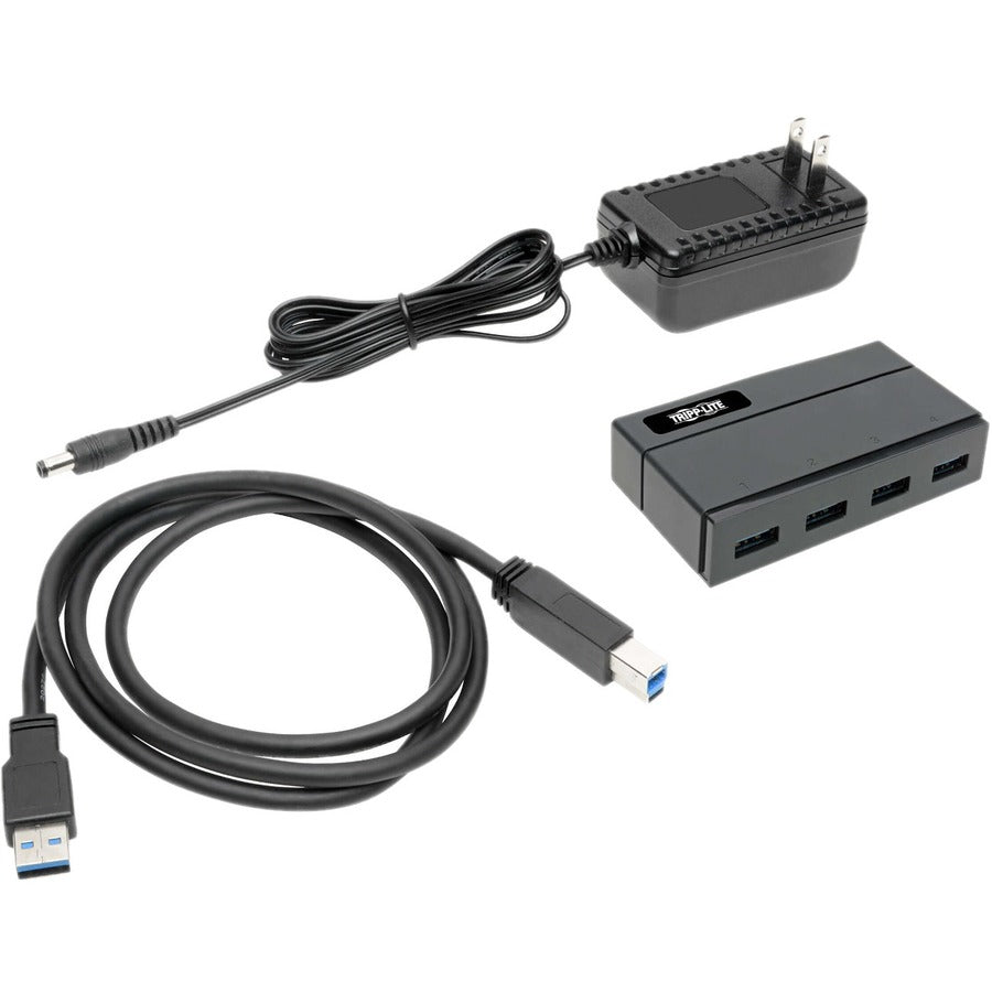 Tripp Lite Hub USB 3.0 SuperSpeed 4 ports pour données et chargement USB - USB-A, BC 1.2, 2.4A U360-004-2F