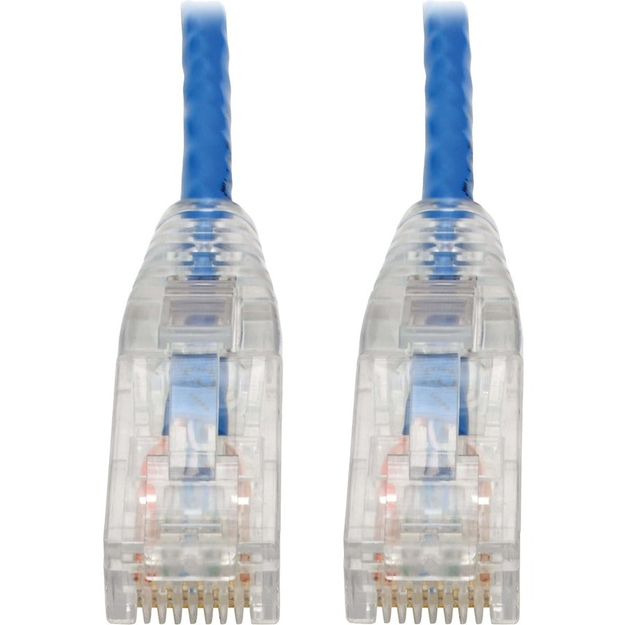 Tripp Lite Cat6 UTP Patch Cable (RJ45) - M/M, Gigabit, Snagless, Molded, Slim, Blue, 8 in. N201-S8N-BL