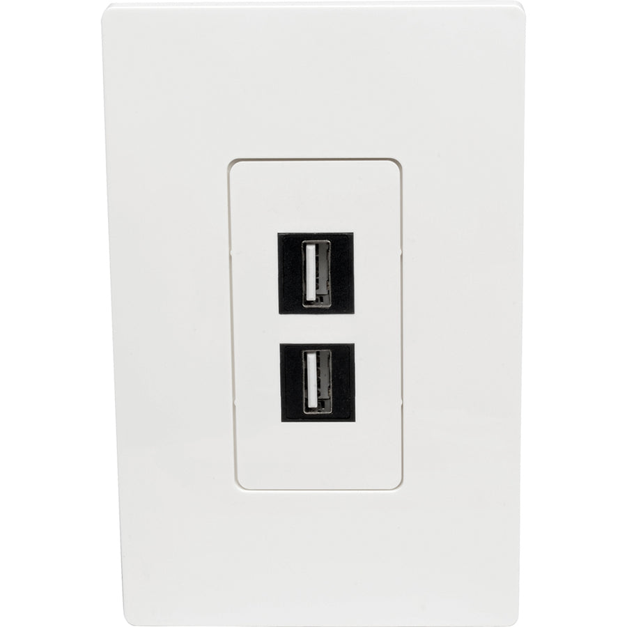 Tripp Lite N080-102 Plaque murale universelle Keystone à 2 ports simple Blanc